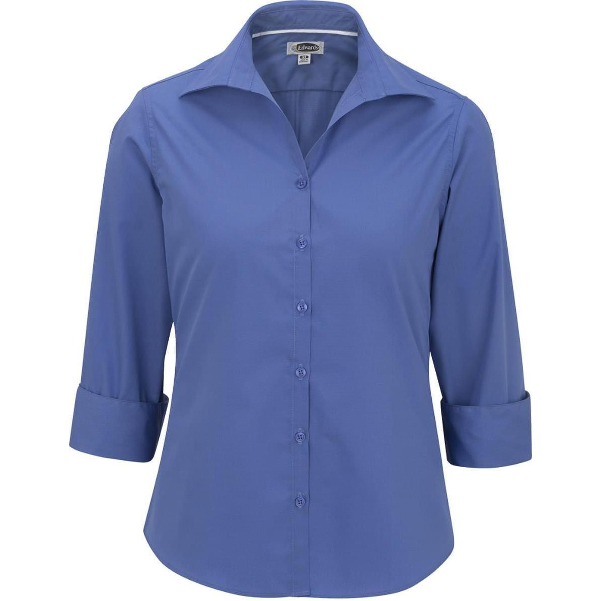 no-logo Edwards Ladies Lightweight Open Neck Poplin Blouse