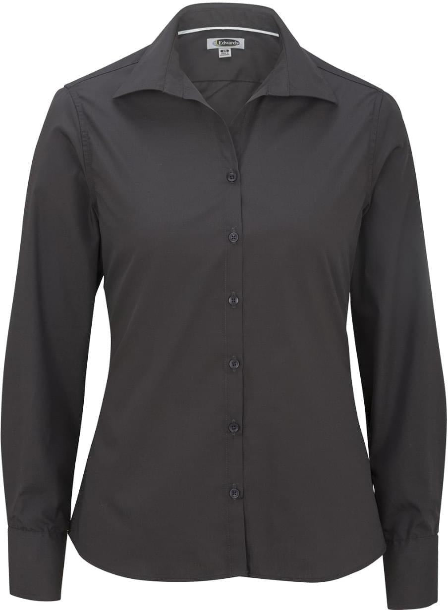 Edwards Ladies Lightweight Open Neck Poplin Blouse Long Sleeve