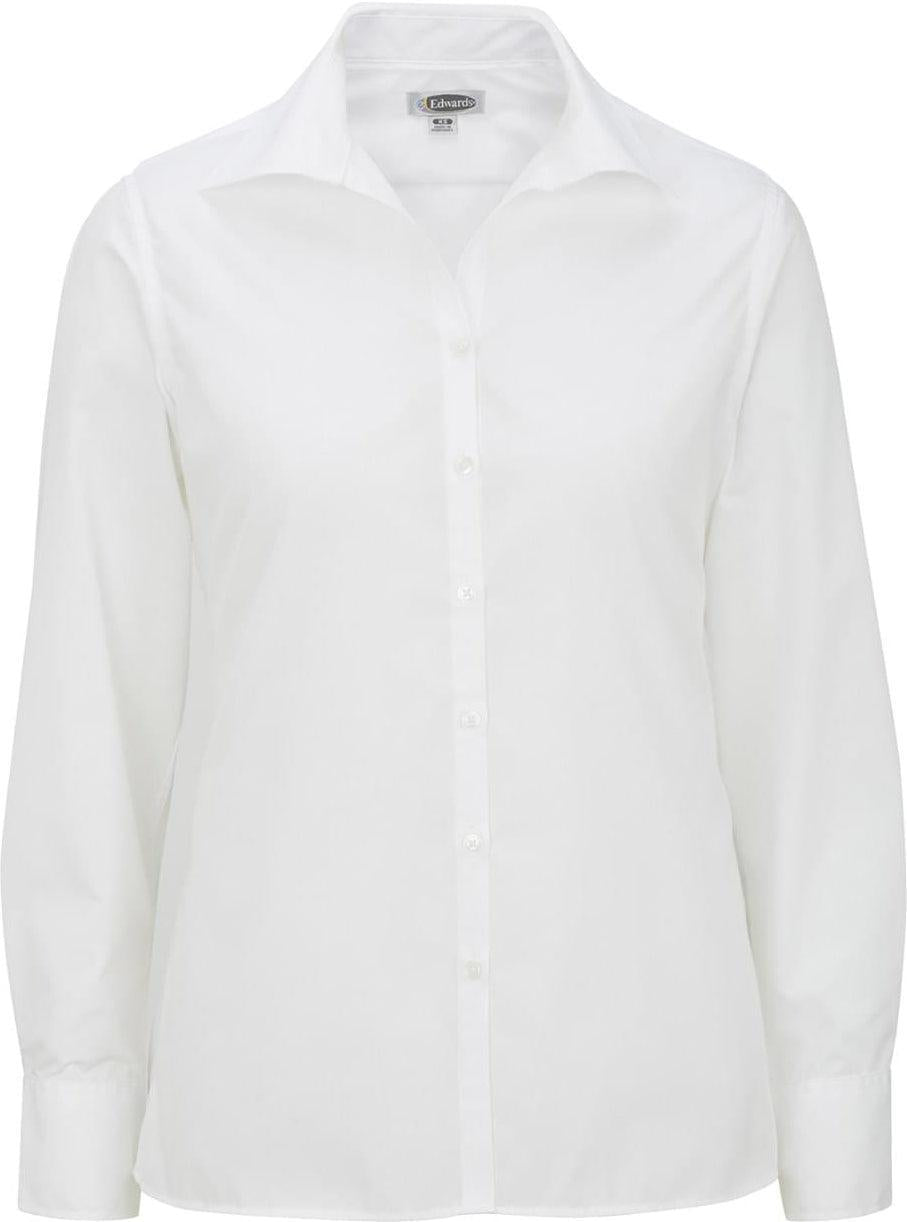 Edwards Ladies Lightweight Open Neck Poplin Blouse Long Sleeve