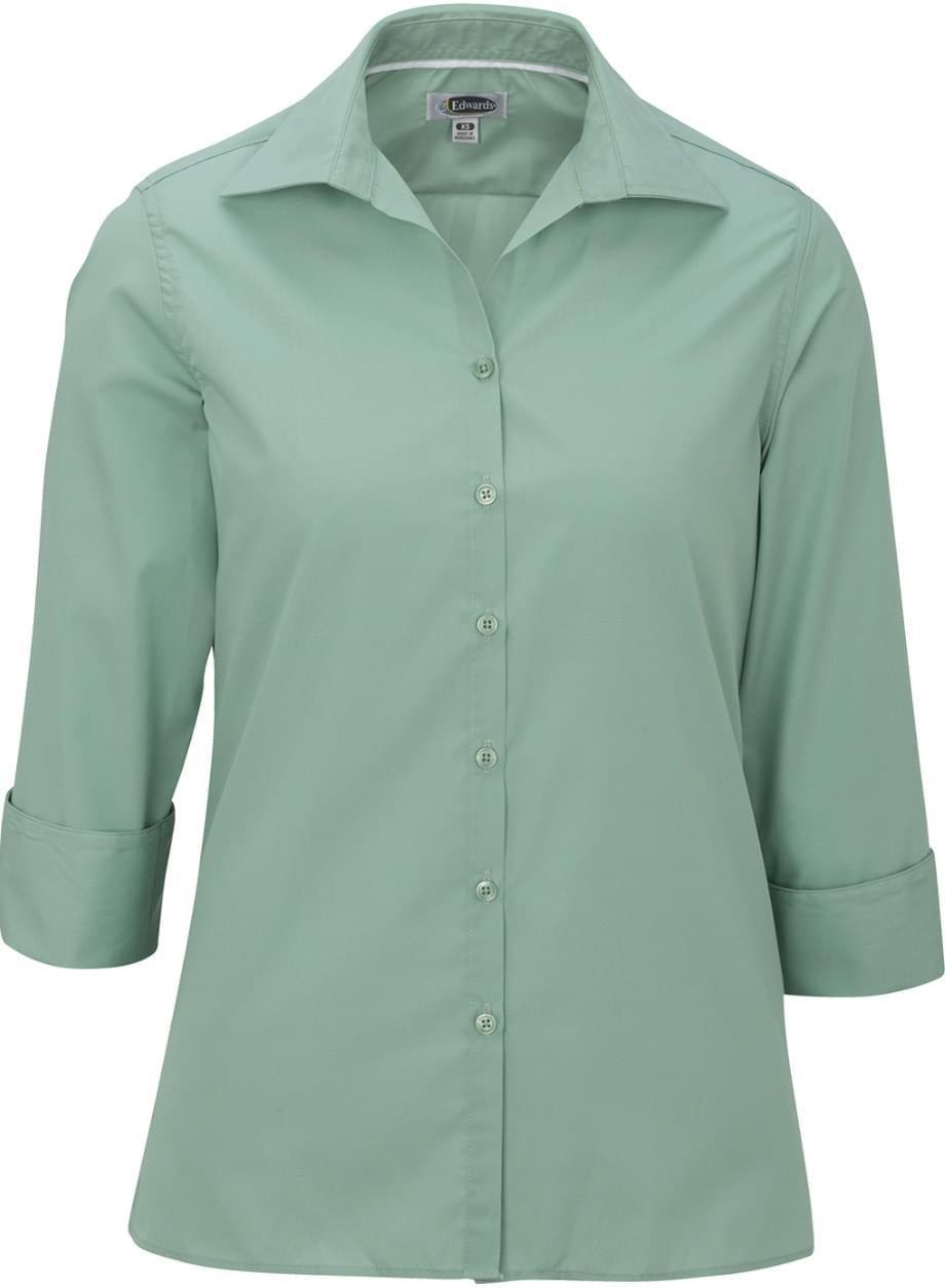 Edwards Ladies Lightweight Open Neck Poplin Blouse