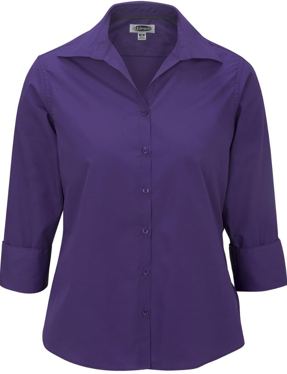 Edwards Ladies Lightweight Open Neck Poplin Blouse