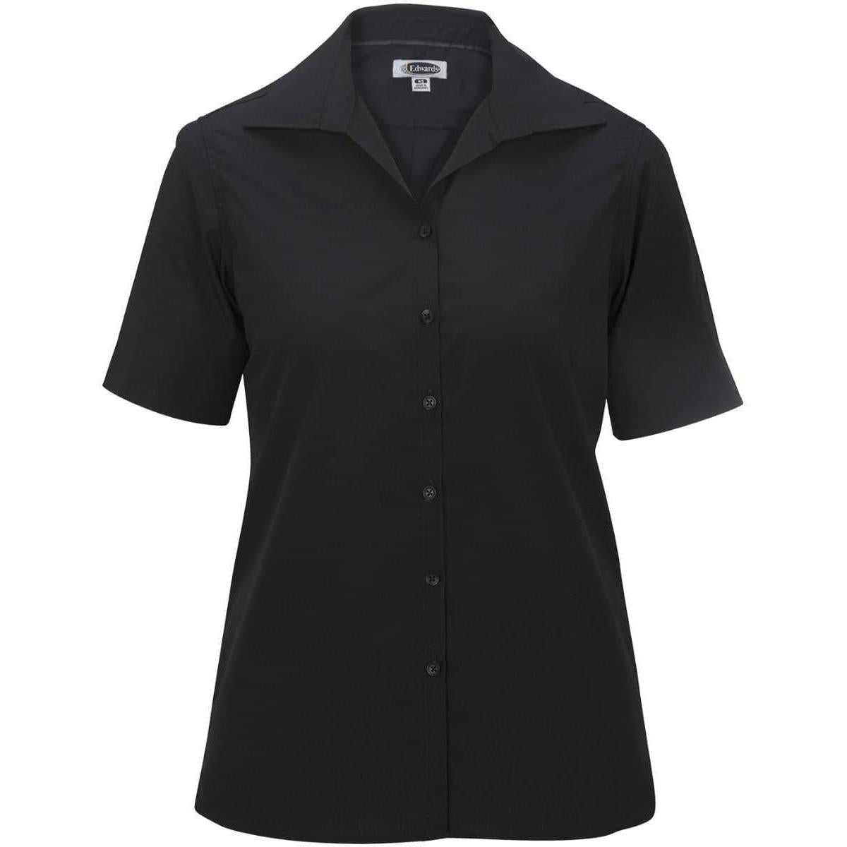no-logo Edwards Ladies Lightweight Short Sleeve Poplin Blouse