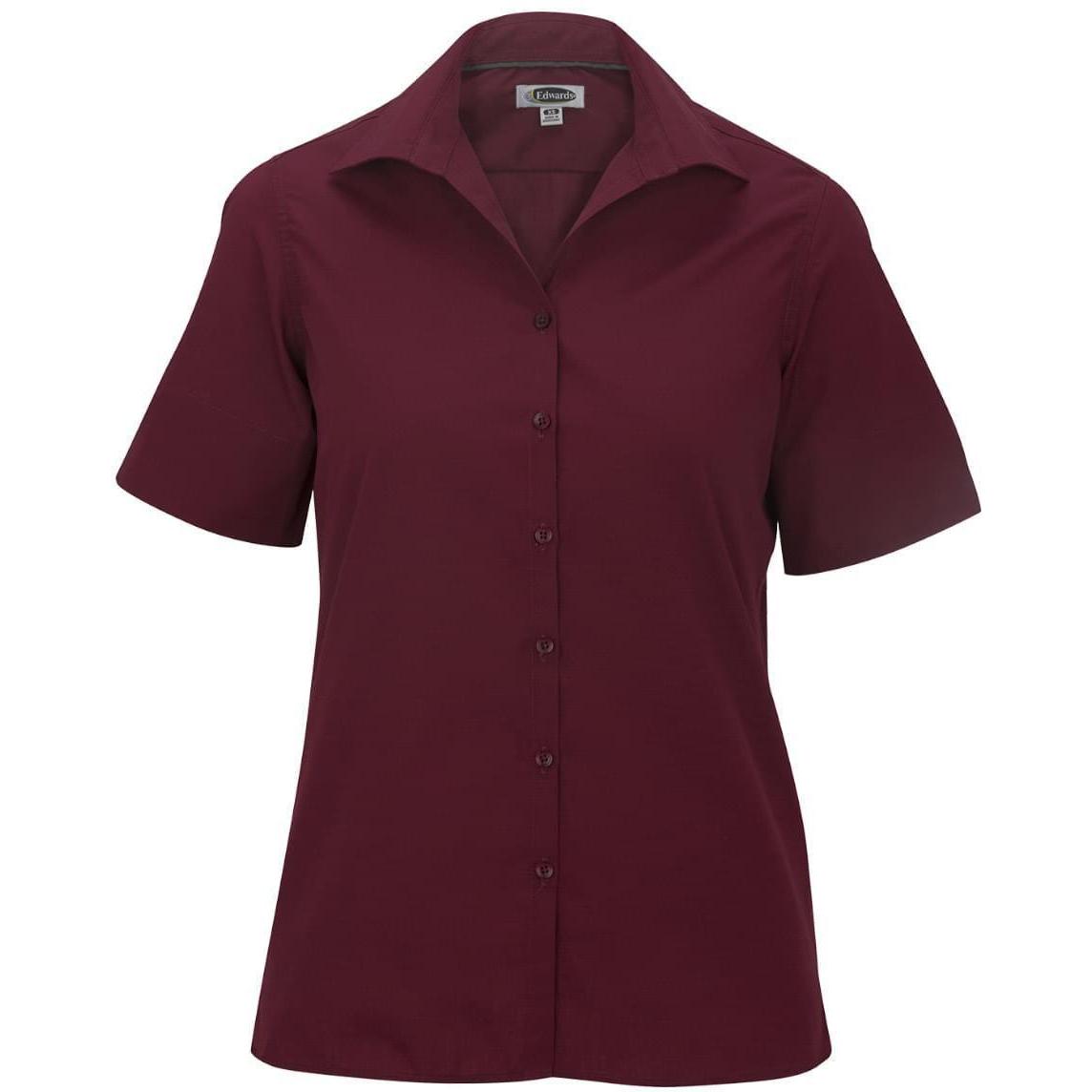 no-logo Edwards Ladies Lightweight Short Sleeve Poplin Blouse
