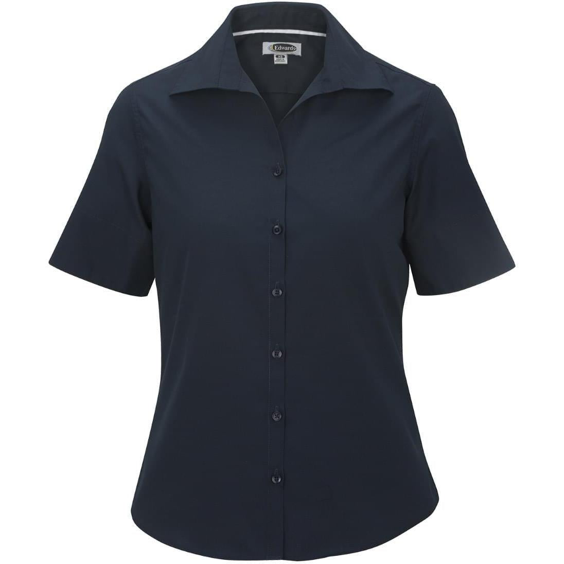 no-logo Edwards Ladies Lightweight Short Sleeve Poplin Blouse