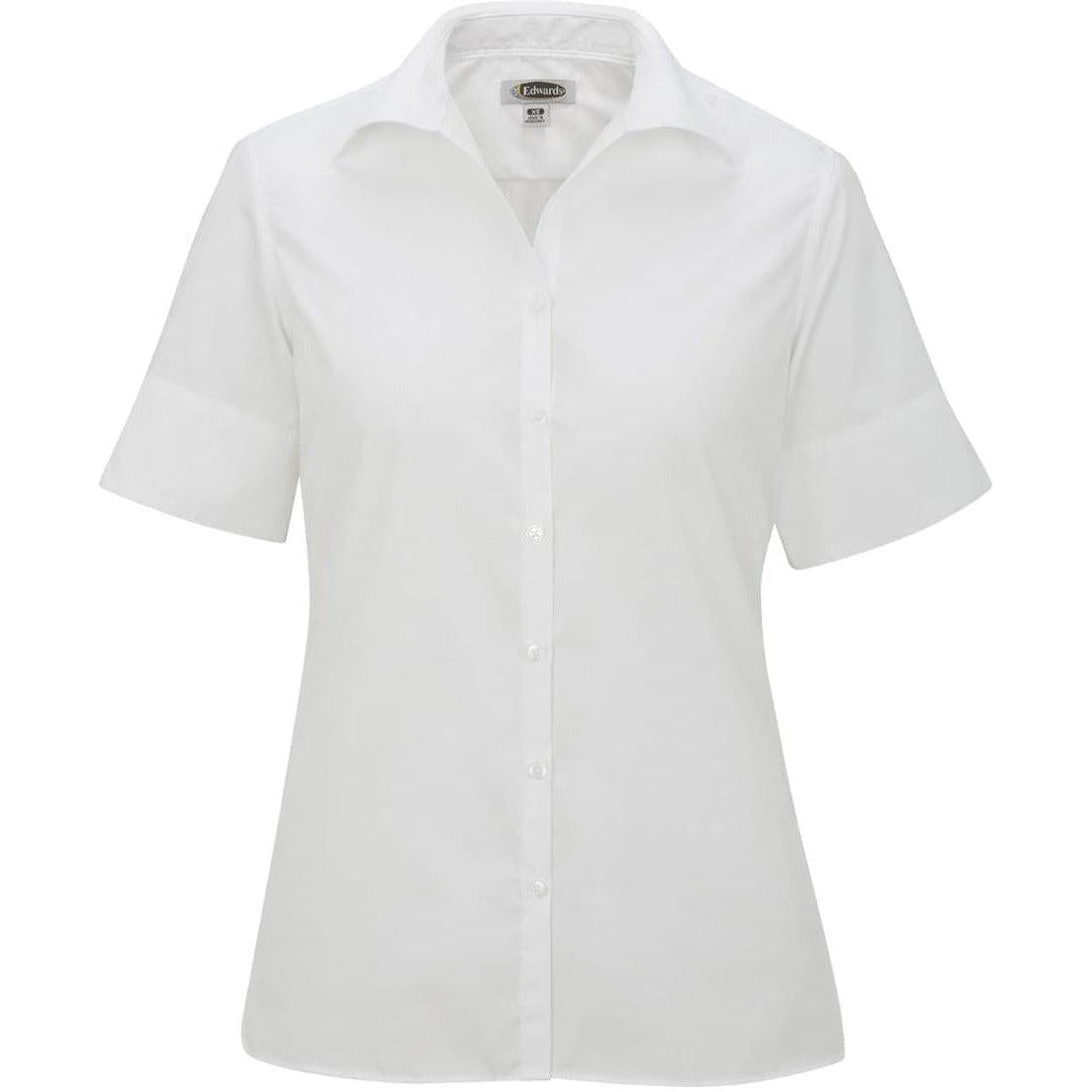 no-logo Edwards Ladies Lightweight Short Sleeve Poplin Blouse