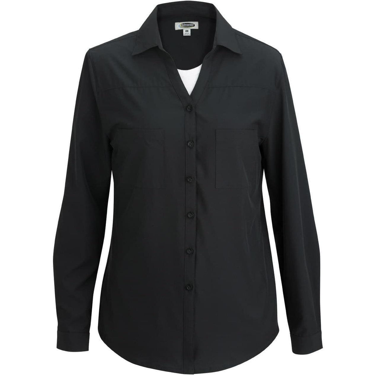 no-logo Edwards Ladies Open Neck Long Sleeve Blouse