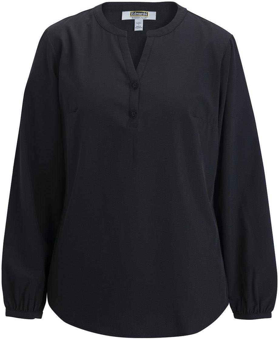 Edwards Ladies Open V Neck Long Sleeve Blouse