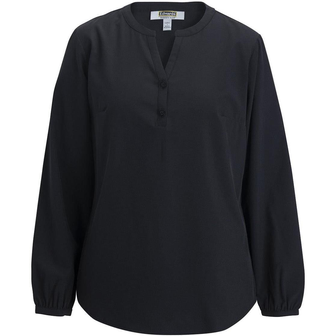 no-logo Edwards Ladies Open V Neck Long Sleeve Blouse
