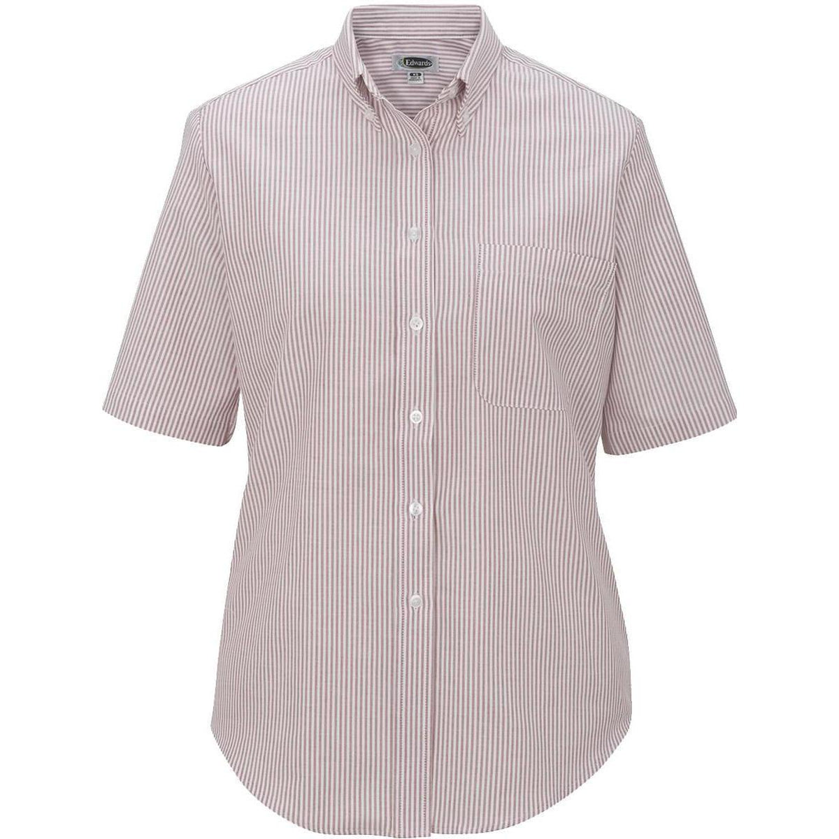 no-logo Edwards Ladies Short Sleeve Oxford Shirt