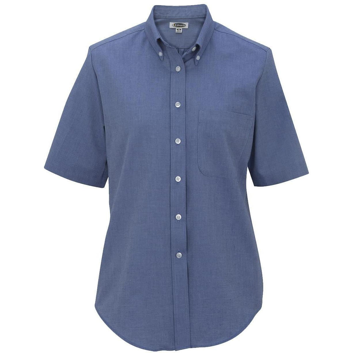 no-logo Edwards Ladies Short Sleeve Oxford Shirt