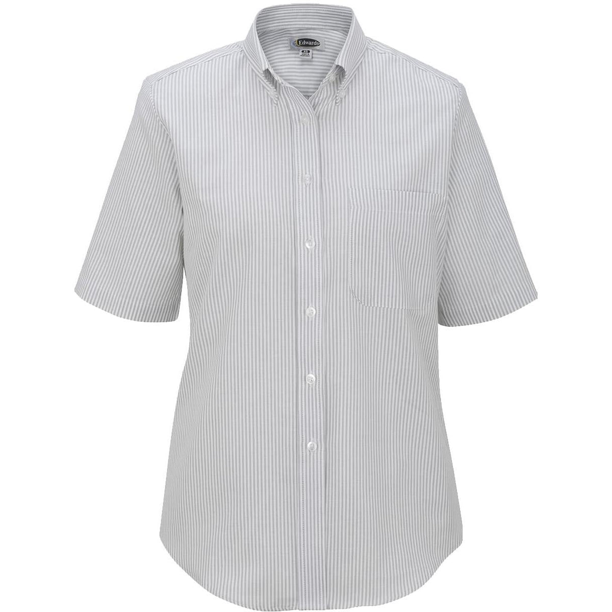 no-logo Edwards Ladies Short Sleeve Oxford Shirt