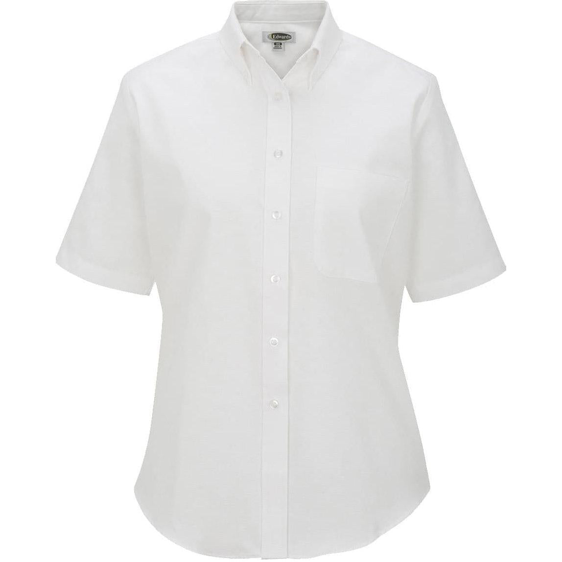 no-logo Edwards Ladies Short Sleeve Oxford Shirt