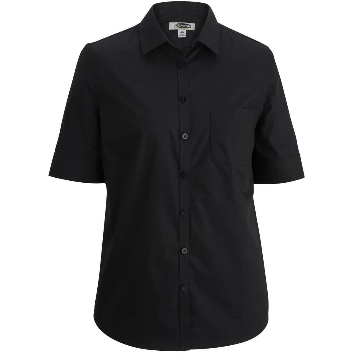 no-logo Edwards Ladies Short Sleeve Stretch Poplin Blouse