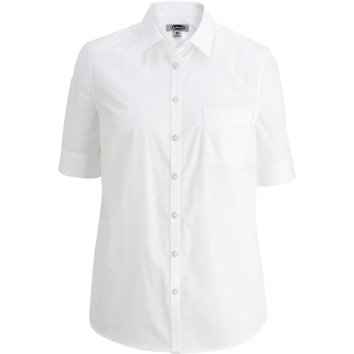no-logo Edwards Ladies Short Sleeve Stretch Poplin Blouse