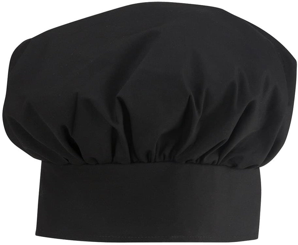 no-logo Edwards Poplin Chef Hat-CHEFS WEAR-Edwards-Black-1 Size-Thread Logic