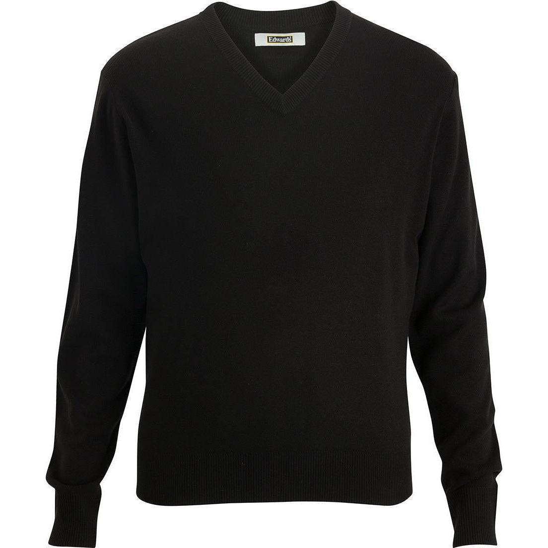 logo-left Edwards V Neck Sweater Interlock Acrylic