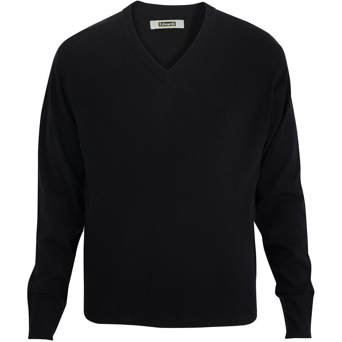 logo-left Edwards V Neck Sweater Interlock Acrylic