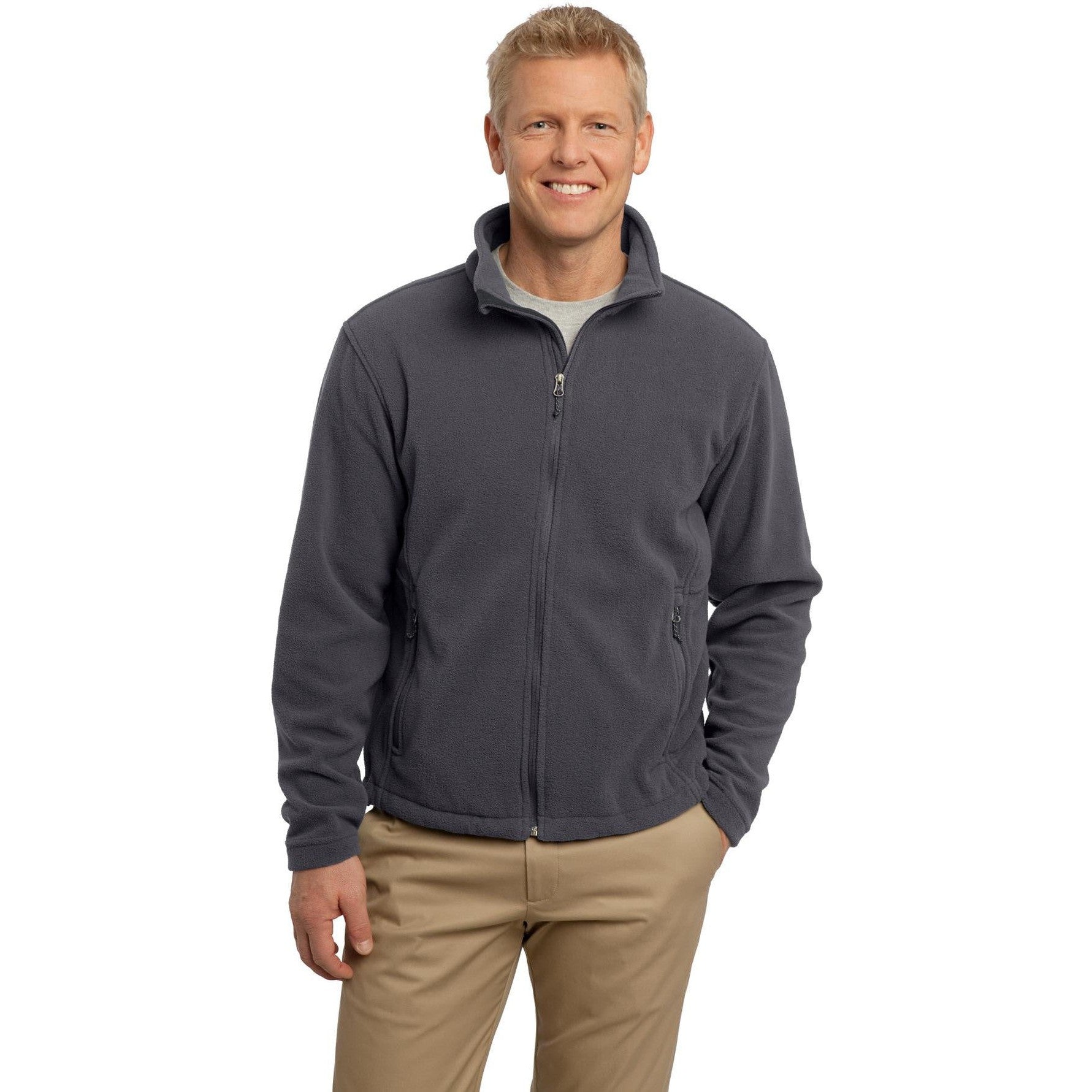 no-logo CLOSEOUT - Port Authority Tall Value Fleece Jacket-Port Authority-Iron Grey-XLT-Thread Logic