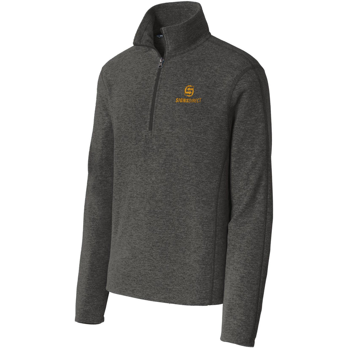 no-logo Port Authority Heather Microfleece 1/2-Zip Pullover-Quarter Zips-Port Authority-Thread Logic