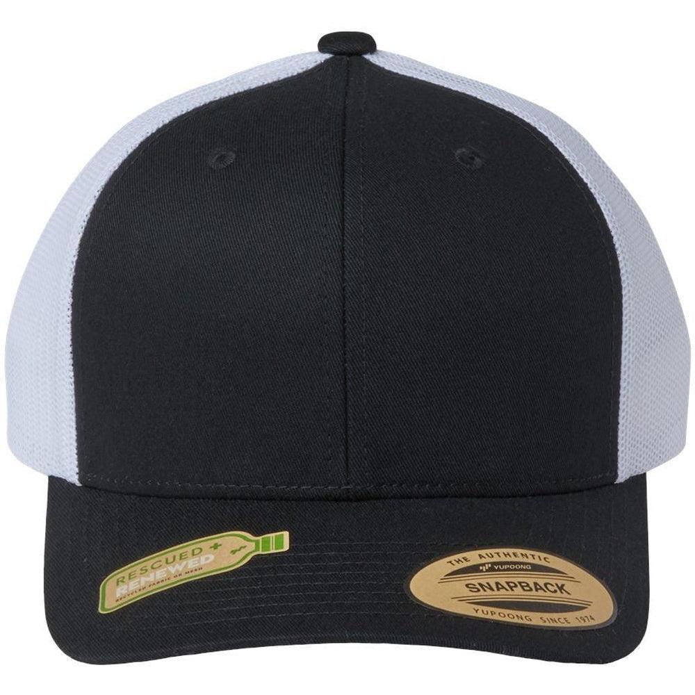 no-logo Flexfit Sustainable Retro Trucker Cap-Apparel-Flexfit-Black/ White-Adjustable-Thread Logic