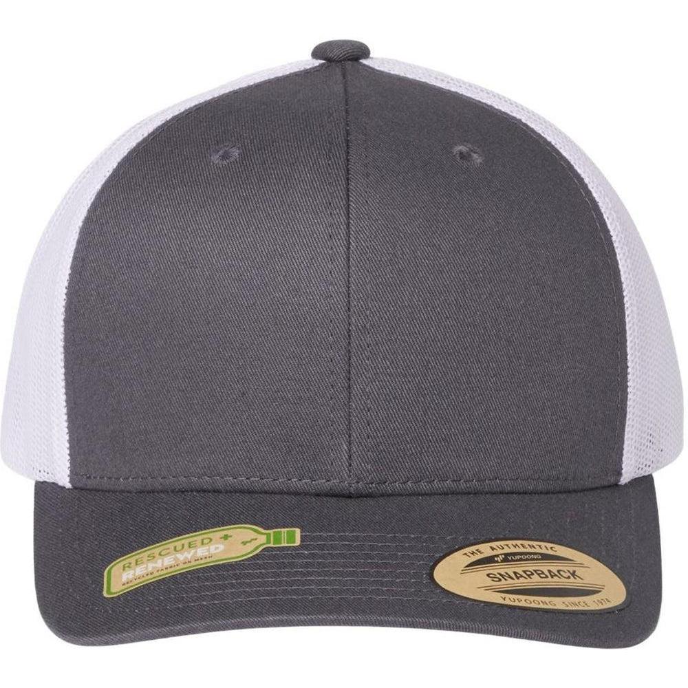 no-logo Flexfit Sustainable Retro Trucker Cap-Apparel-Flexfit-Charcoal/ White-Adjustable-Thread Logic