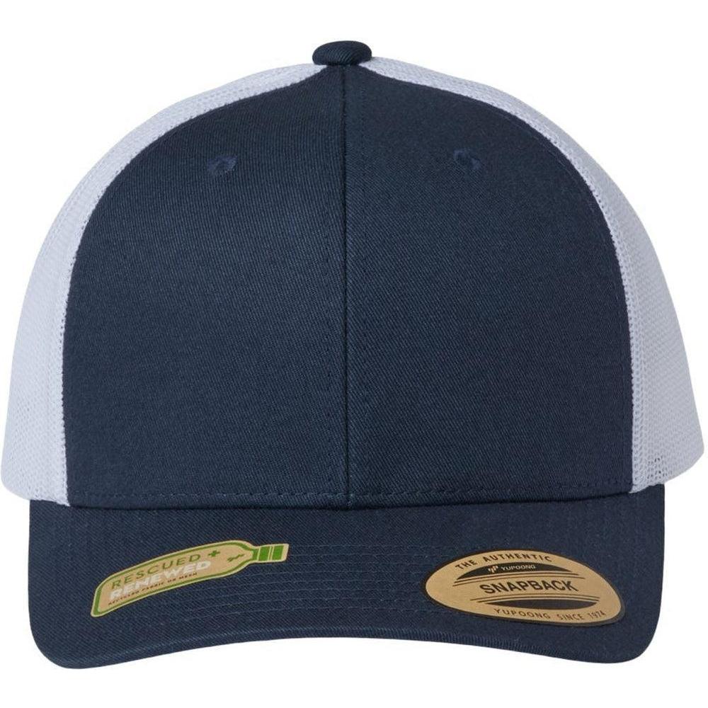 no-logo Flexfit Sustainable Retro Trucker Cap-Apparel-Flexfit-Navy/ White-Adjustable-Thread Logic
