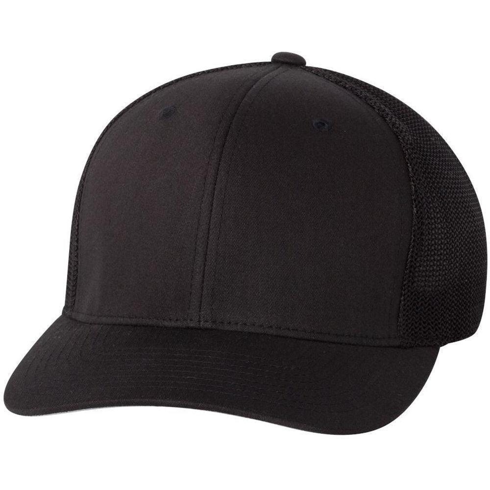 no-logo Flexfit Trucker Cap-Headwear-Flexfit-Black-OSFA-Thread Logic