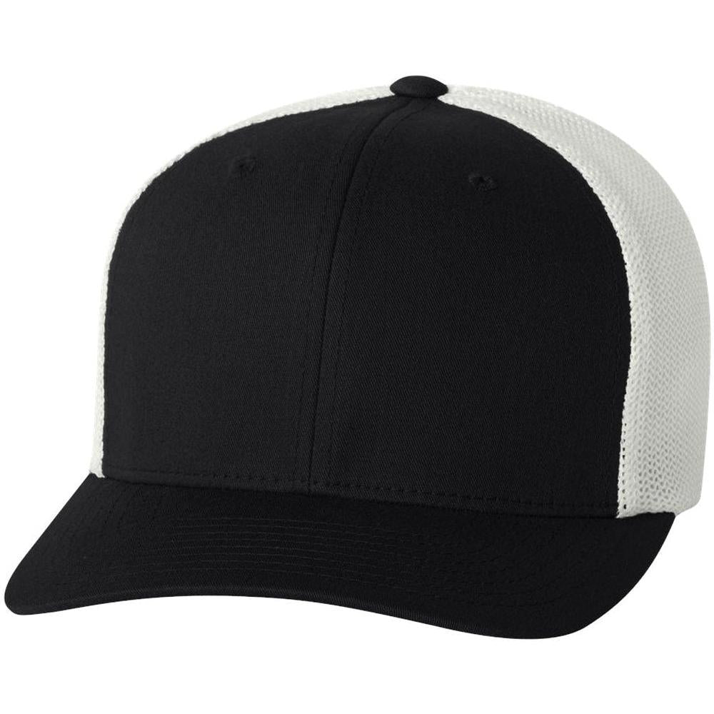 no-logo Flexfit Trucker Cap-Headwear-Flexfit-Black/White-OSFA-Thread Logic