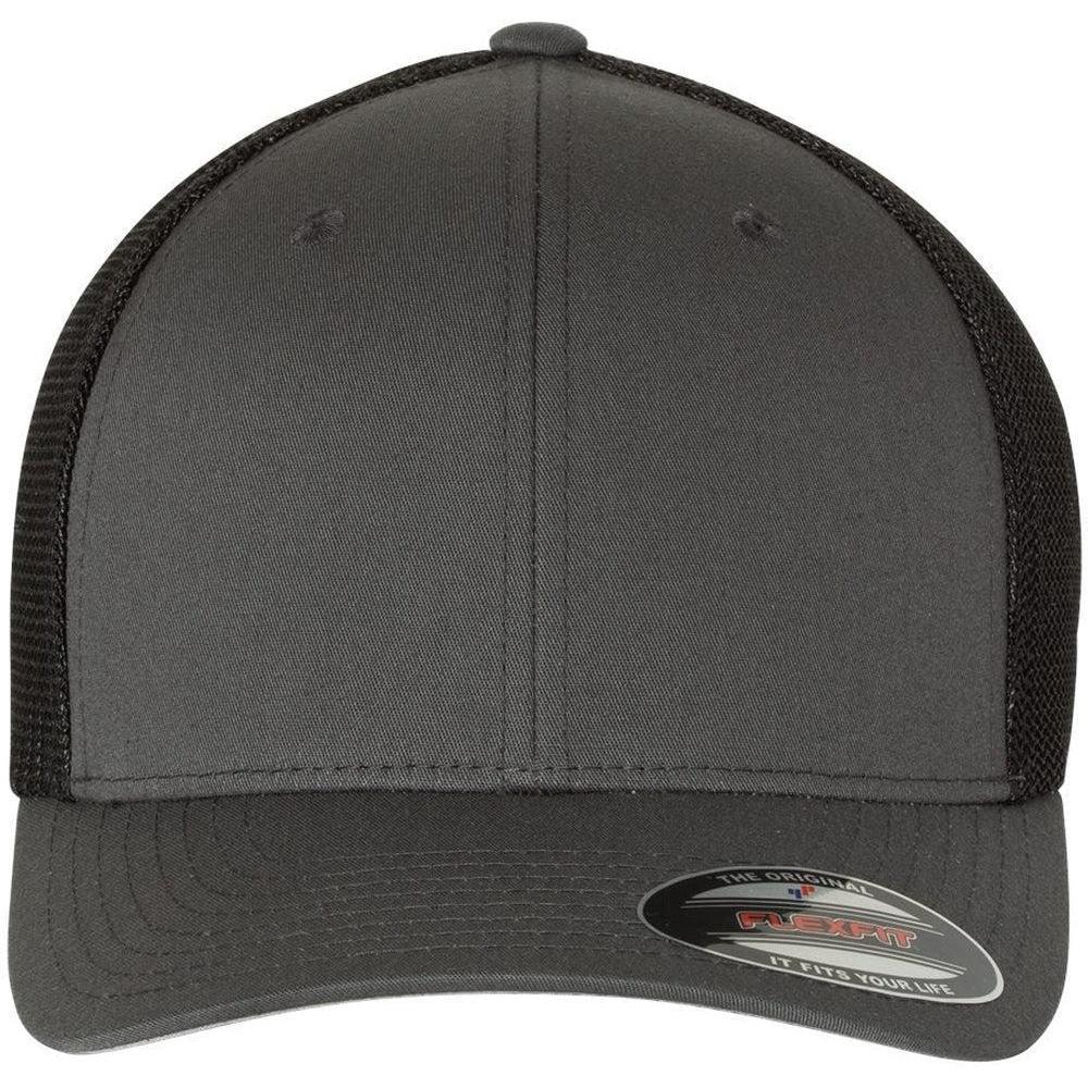 no-logo Flexfit Trucker Cap-Headwear-Flexfit-Charcoal/Black-OSFA-Thread Logic