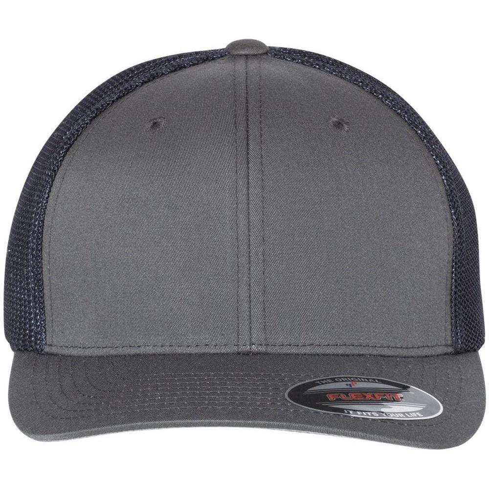 no-logo Flexfit Trucker Cap-Headwear-Flexfit-Charcoal/Navy-OSFA-Thread Logic