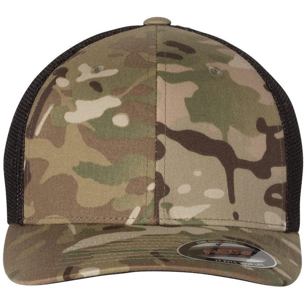 no-logo Flexfit Trucker Cap-Headwear-Flexfit-Multicam Green/Black-OSFA-Thread Logic