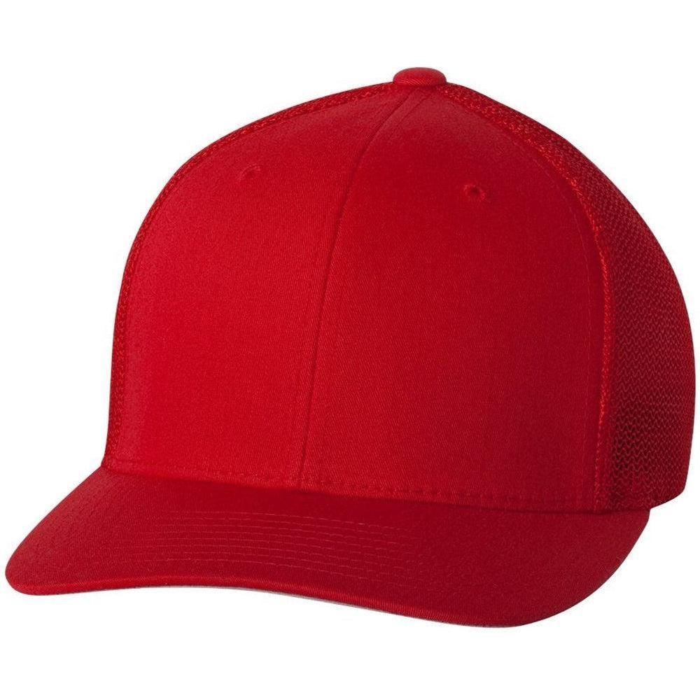 no-logo Flexfit Trucker Cap-Headwear-Flexfit-Red-OSFA-Thread Logic