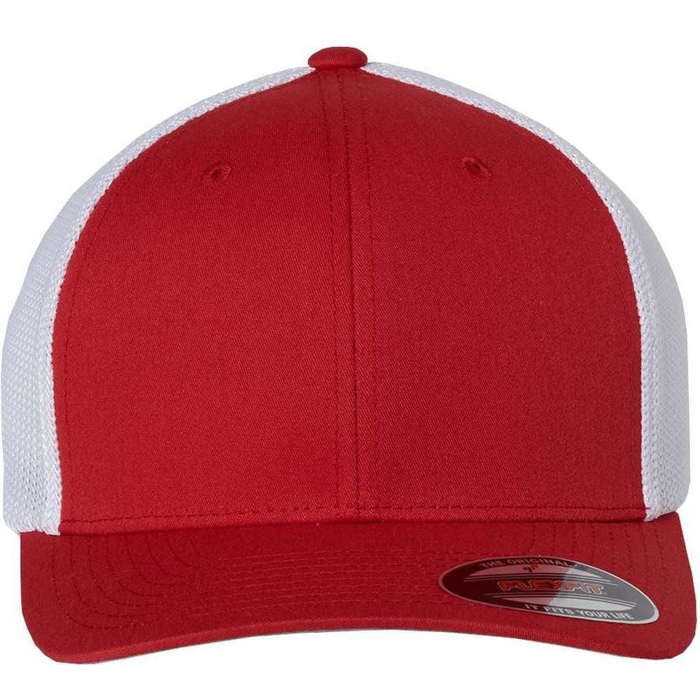 no-logo Flexfit Trucker Cap-Headwear-Flexfit-Red/White-OSFA-Thread Logic
