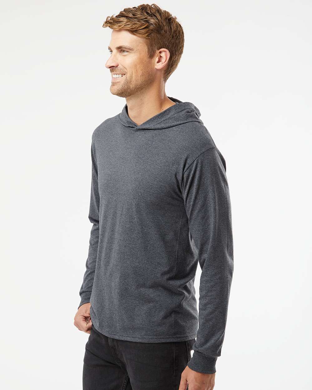 no-logo Fruit of the Loom HD Cotton™ Jersey Hooded T-Shirt-T-Shirts - Long Sleeve-Fruit of the Loom-Thread Logic