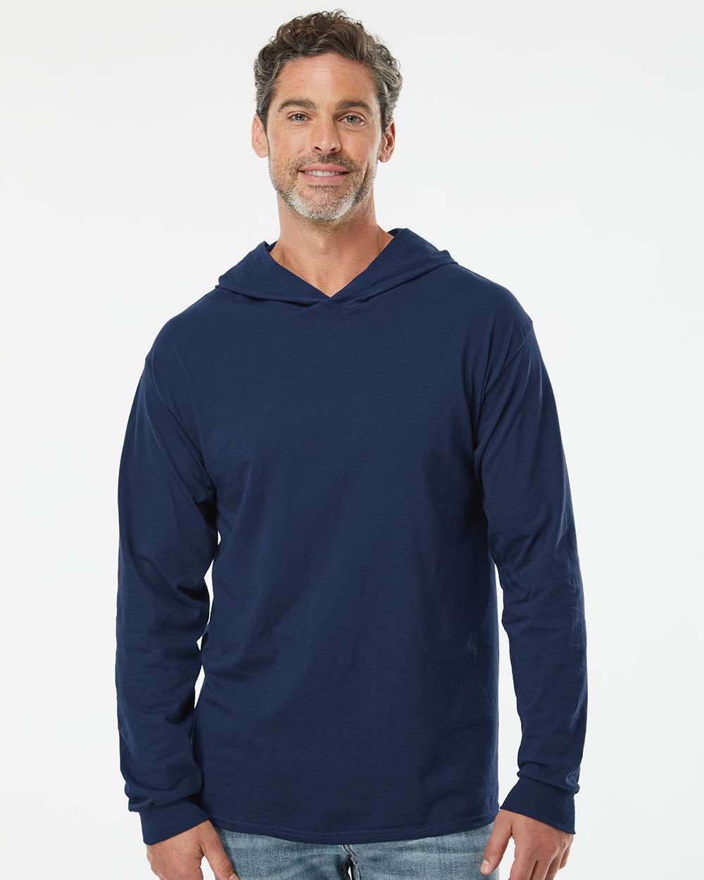 no-logo Fruit of the Loom HD Cotton™ Jersey Hooded T-Shirt-T-Shirts - Long Sleeve-Fruit of the Loom-Thread Logic