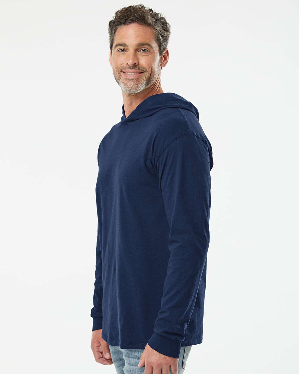 no-logo Fruit of the Loom HD Cotton™ Jersey Hooded T-Shirt-T-Shirts - Long Sleeve-Fruit of the Loom-Thread Logic