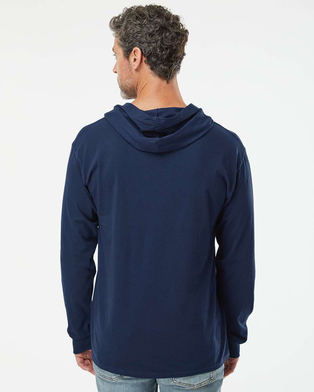 no-logo Fruit of the Loom HD Cotton™ Jersey Hooded T-Shirt-T-Shirts - Long Sleeve-Fruit of the Loom-Thread Logic