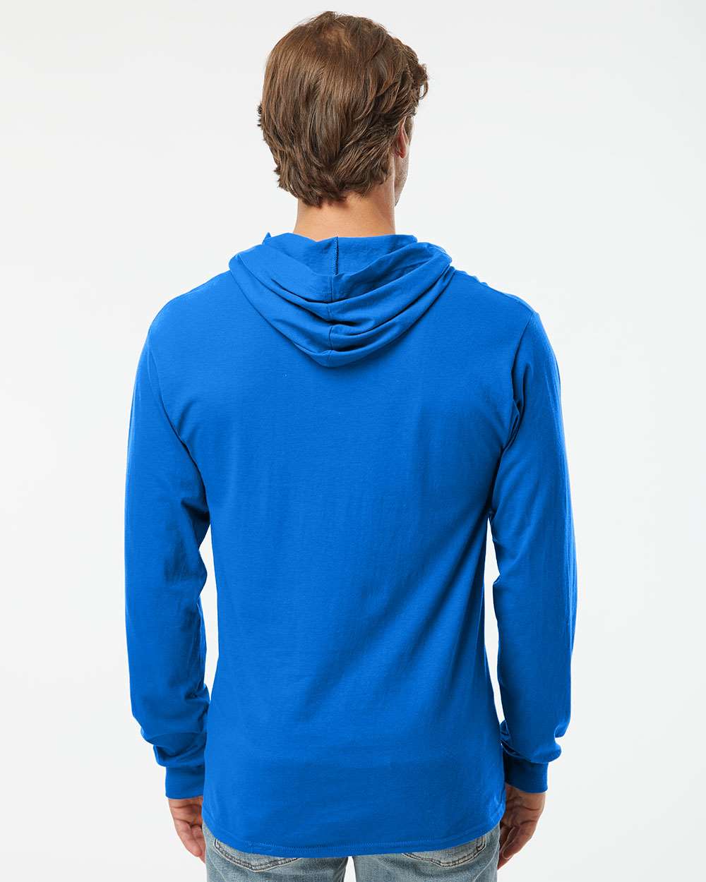 no-logo Fruit of the Loom HD Cotton™ Jersey Hooded T-Shirt-T-Shirts - Long Sleeve-Fruit of the Loom-Thread Logic