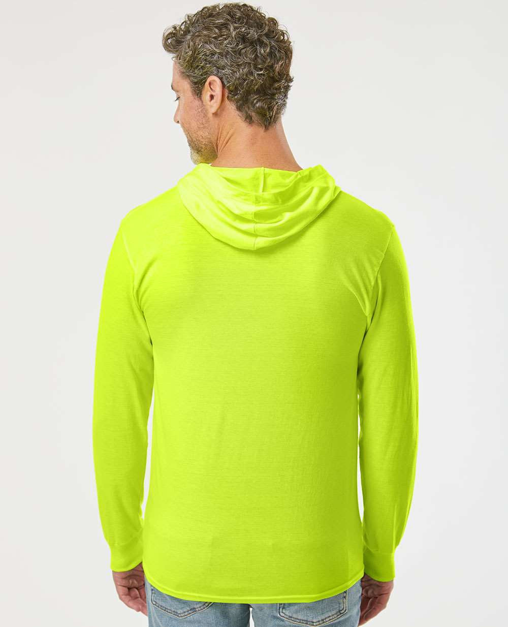 no-logo Fruit of the Loom HD Cotton™ Jersey Hooded T-Shirt-T-Shirts - Long Sleeve-Fruit of the Loom-Thread Logic