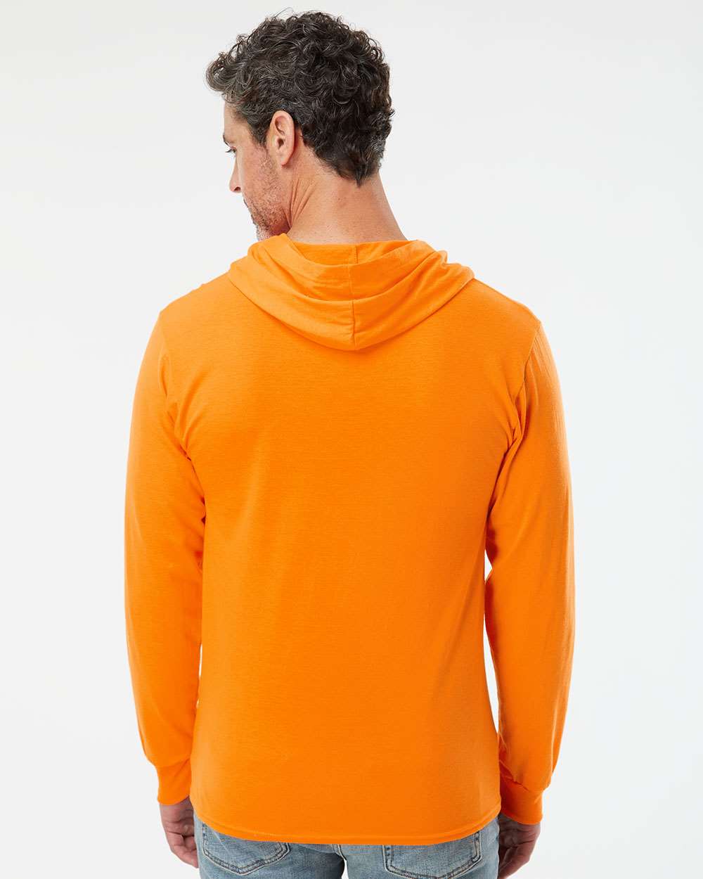 no-logo Fruit of the Loom HD Cotton™ Jersey Hooded T-Shirt-T-Shirts - Long Sleeve-Fruit of the Loom-Thread Logic