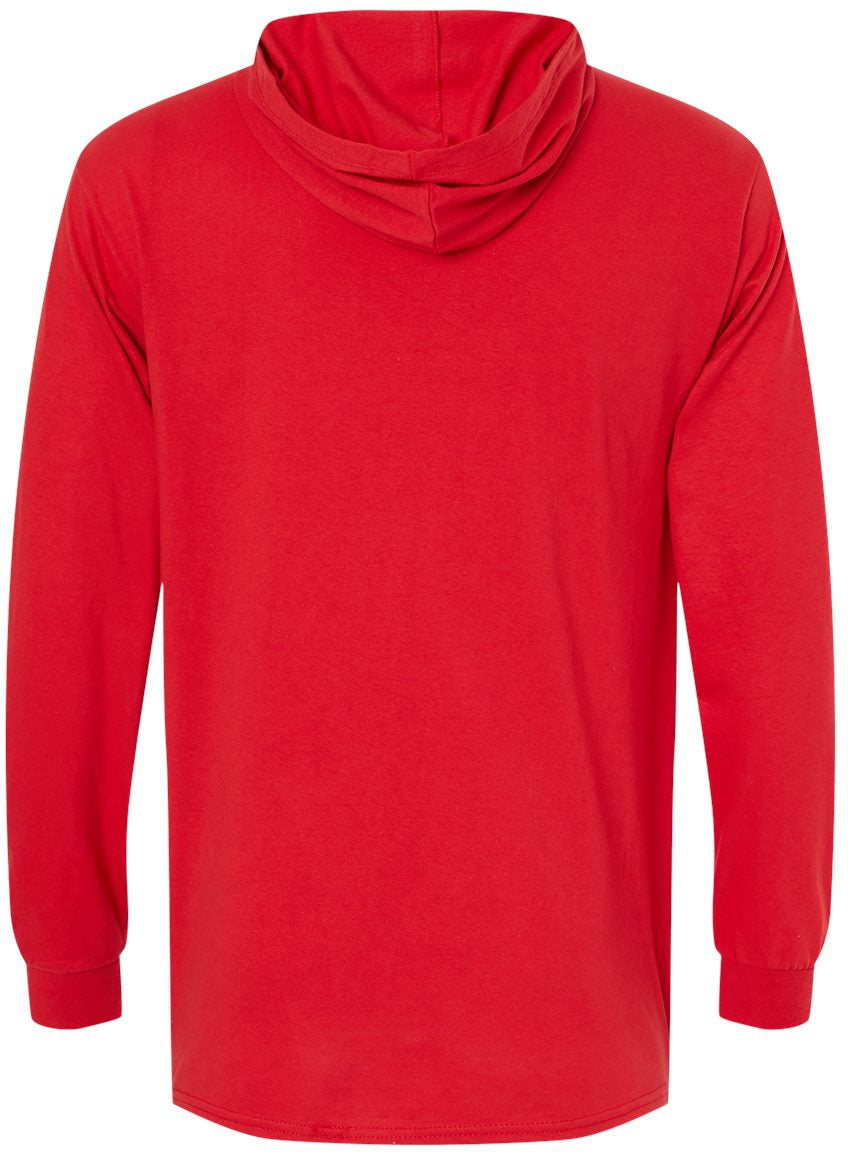 no-logo Fruit of the Loom HD Cotton™ Jersey Hooded T-Shirt-T-Shirts - Long Sleeve-Fruit of the Loom-Thread Logic