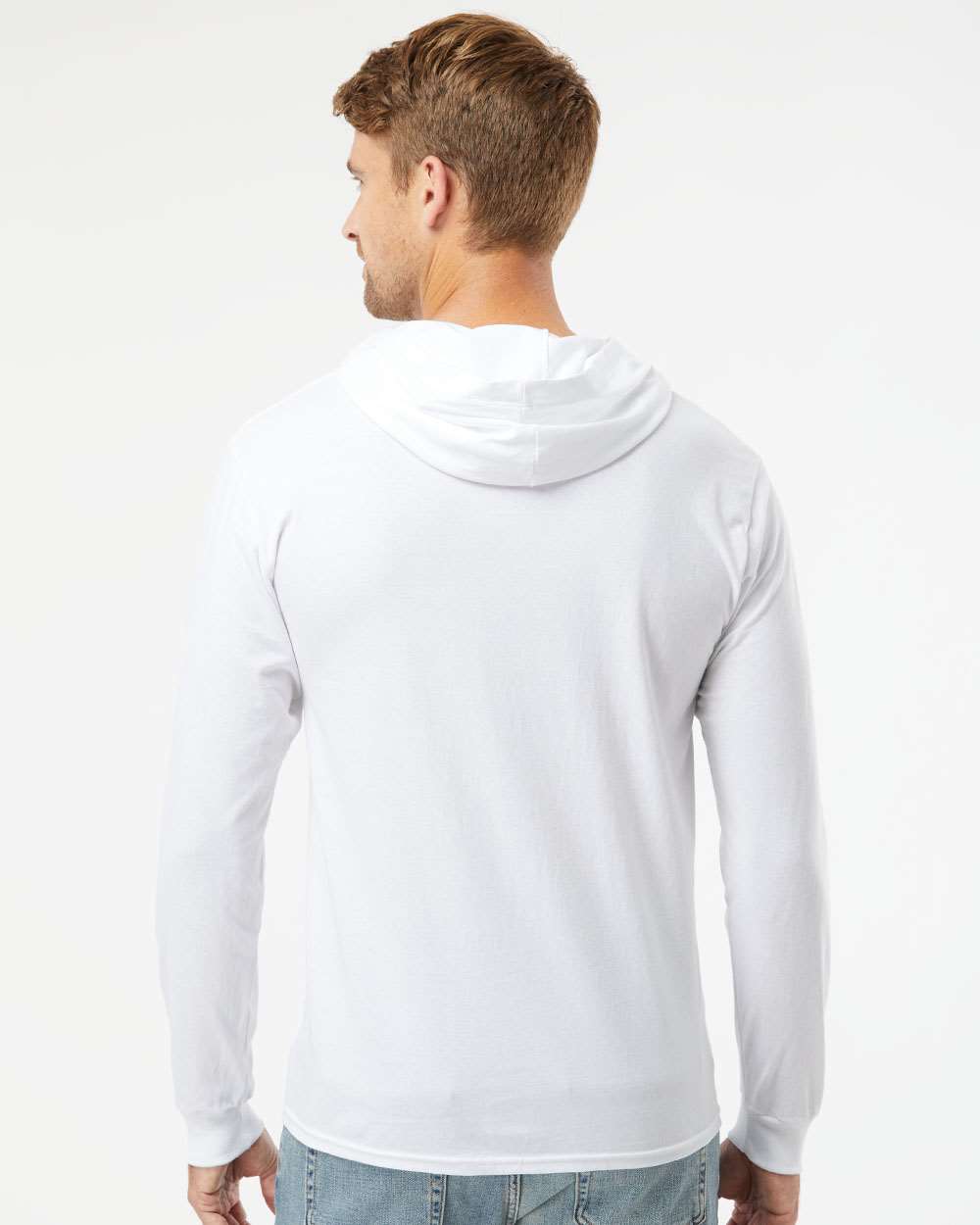 no-logo Fruit of the Loom HD Cotton™ Jersey Hooded T-Shirt-T-Shirts - Long Sleeve-Fruit of the Loom-Thread Logic