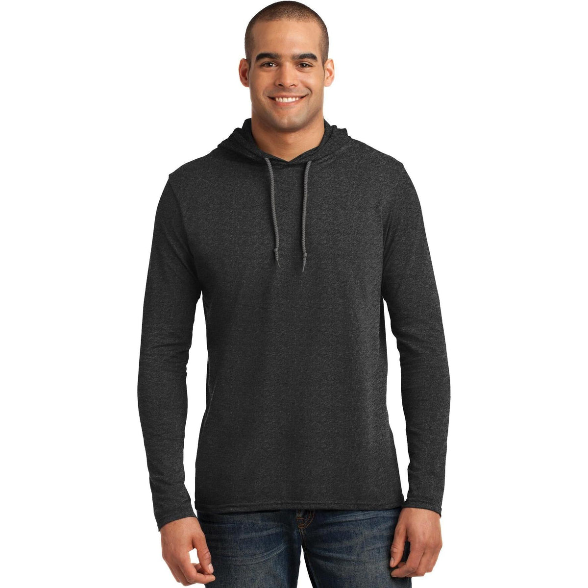 no-logo Gildan 100% Combed Ring Spun Cotton Long Sleeve Hooded T-Shirt-Regular-Gildan-Thread Logic