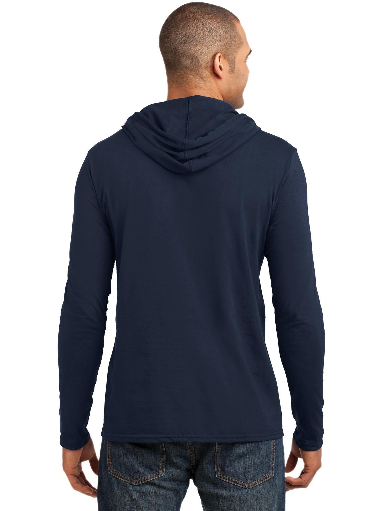no-logo Gildan 100% Combed Ring Spun Cotton Long Sleeve Hooded T-Shirt-Regular-Gildan-Thread Logic
