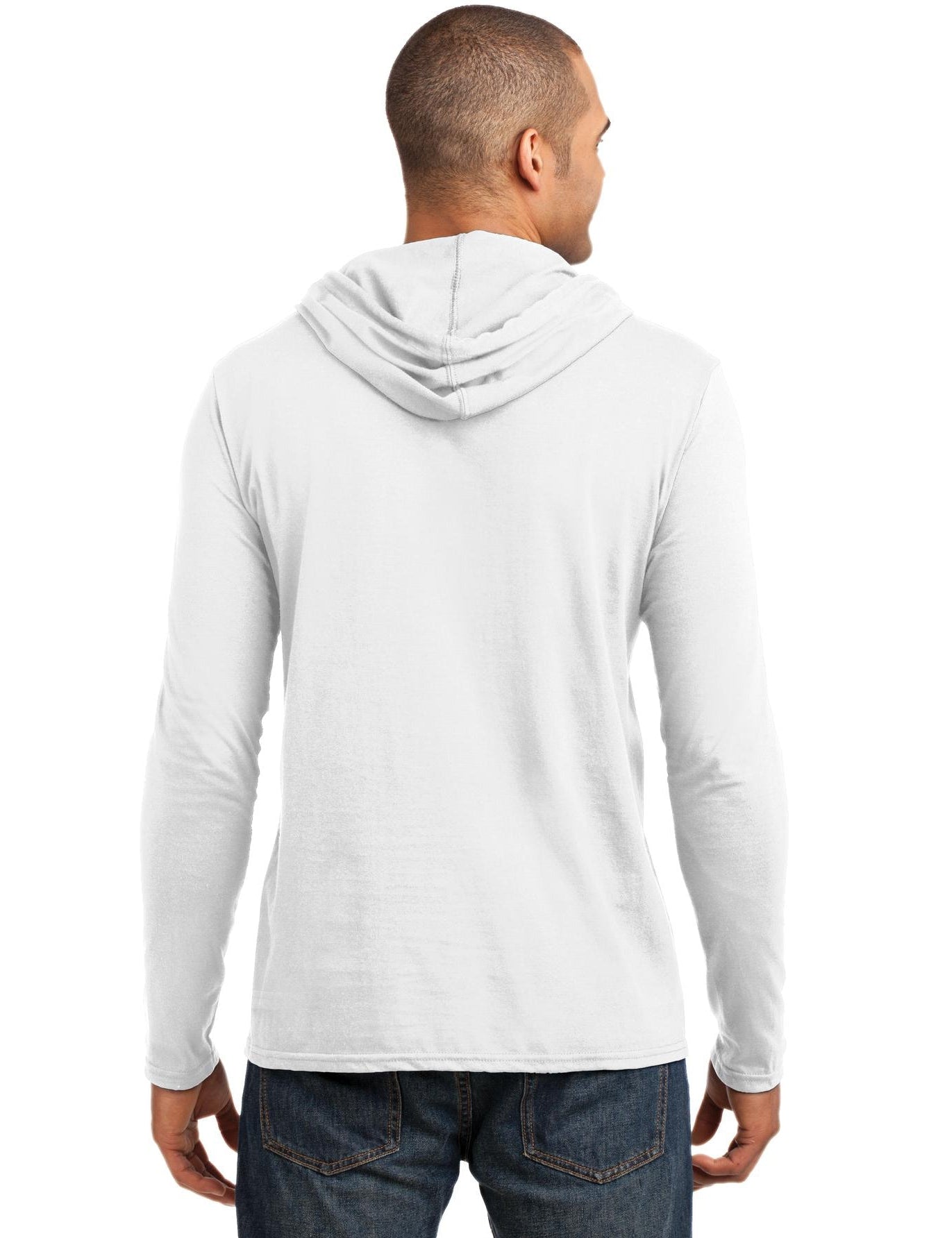 no-logo Gildan 100% Combed Ring Spun Cotton Long Sleeve Hooded T-Shirt-Regular-Gildan-Thread Logic