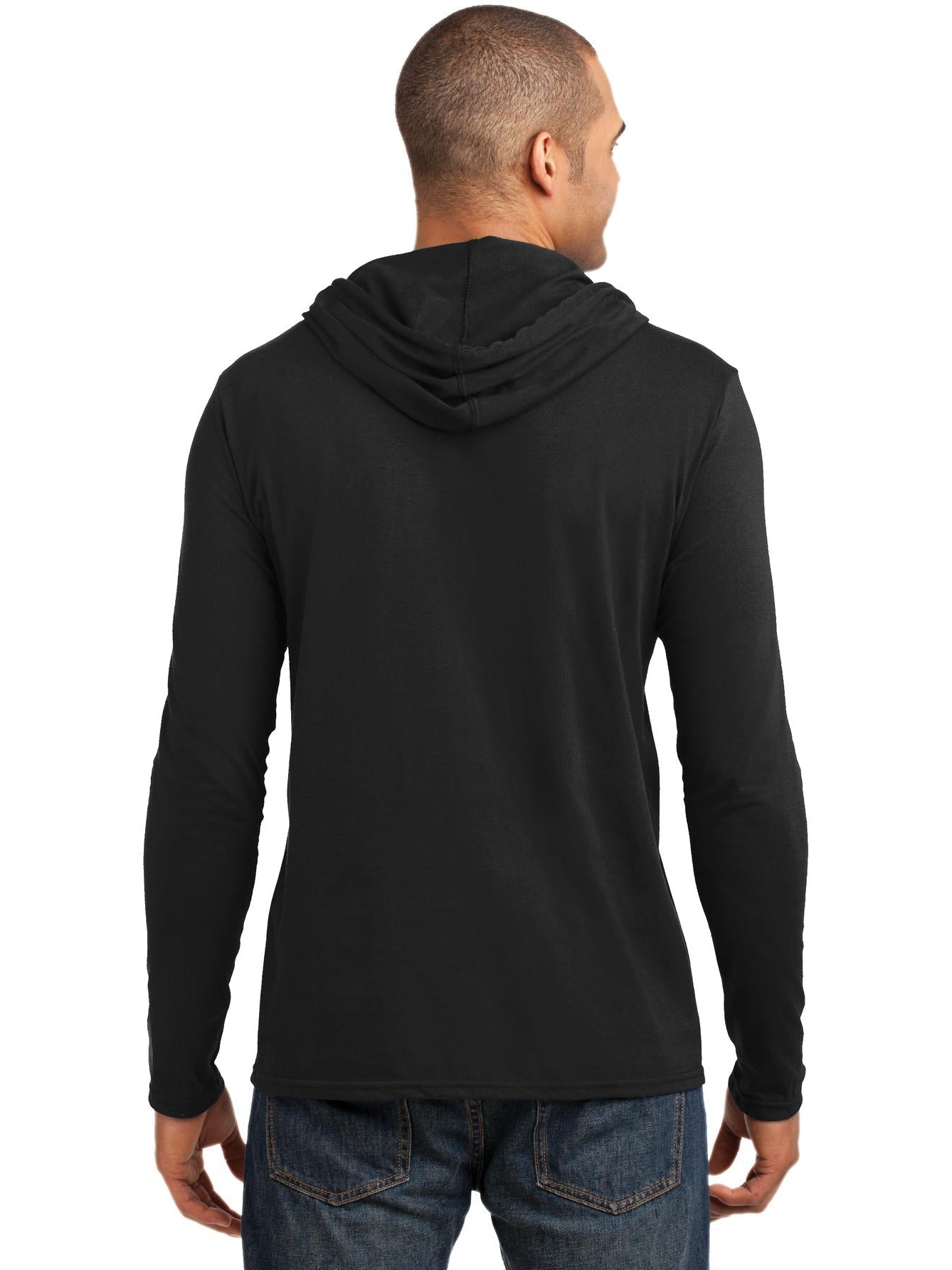 no-logo Gildan 100% Combed Ring Spun Cotton Long Sleeve Hooded T-Shirt-Regular-Gildan-Thread Logic
