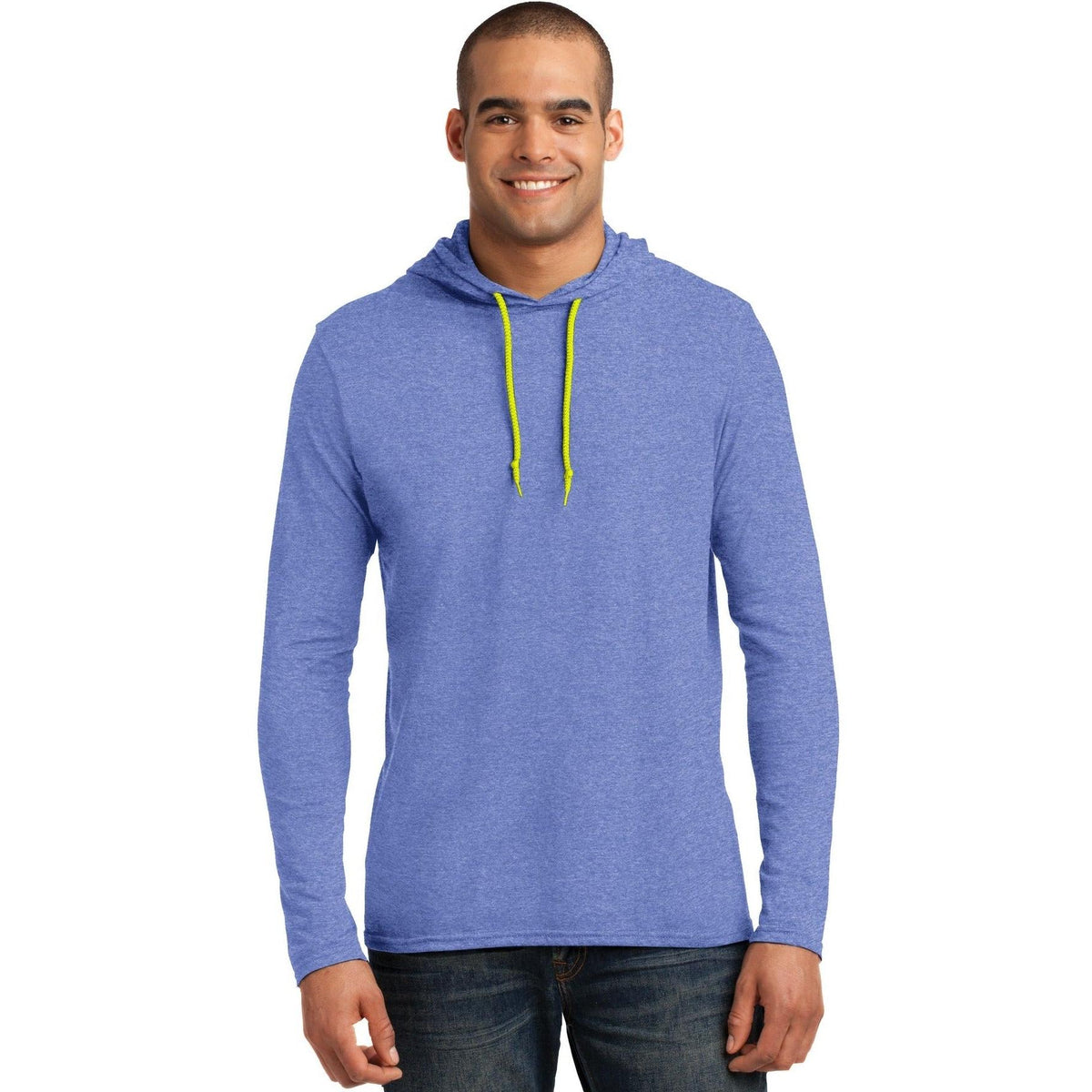 no-logo Gildan 100% Combed Ring Spun Cotton Long Sleeve Hooded T-Shirt-Regular-Gildan-Thread Logic