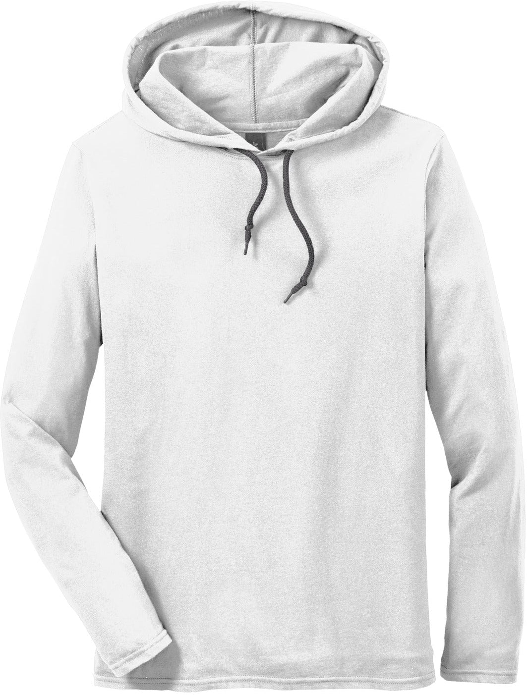 No-Logo CLOSEOUT - Gildan 100% Combed Ring Spun Cotton Long Sleeve Hooded T-Shirt-Hoodies-Gildan-White/Dark Grey-S-Thread Logic