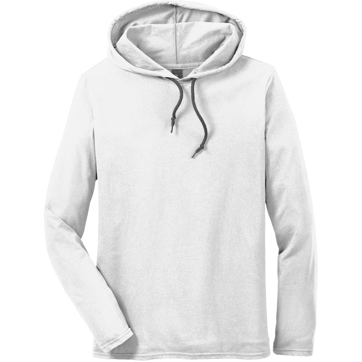 logo-left CLOSEOUT - Gildan 100% Combed Ring Spun Cotton Long Sleeve Hooded T-Shirt-Hoodies-Gildan-White/Dark Grey-S-Thread Logic
