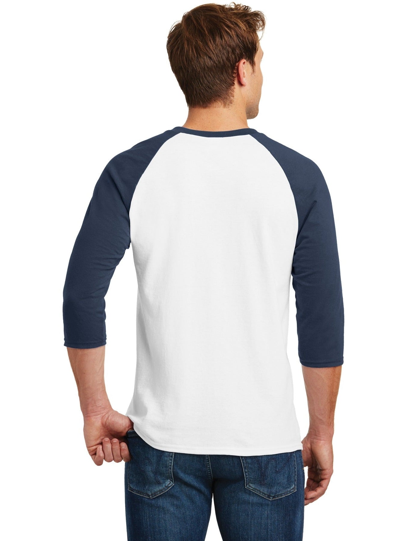 no-logo Gildan Heavy Cotton 3/4-Sleeve Raglan T-Shirt-Regular-Gildan-Thread Logic